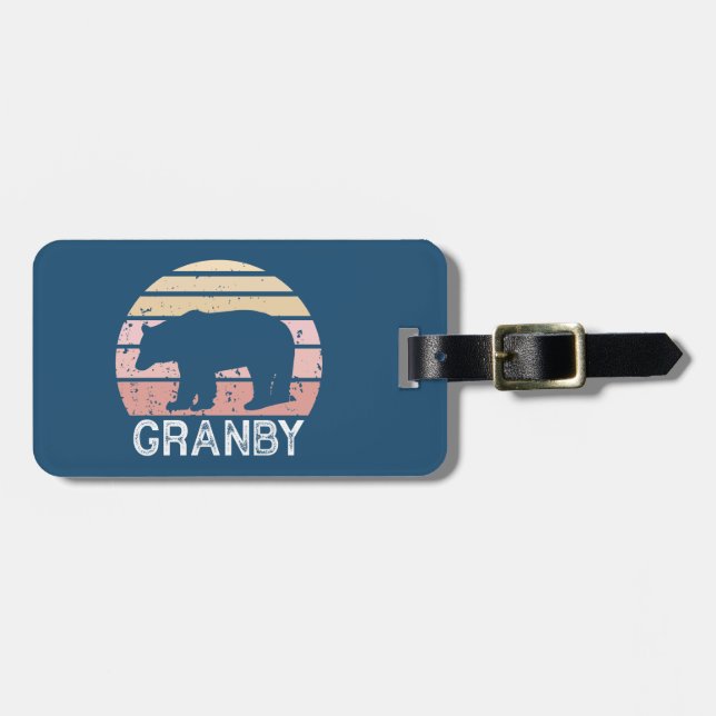 Granby Colorado Retro Bär Gepäckanhänger (Vorderseite horizontal)