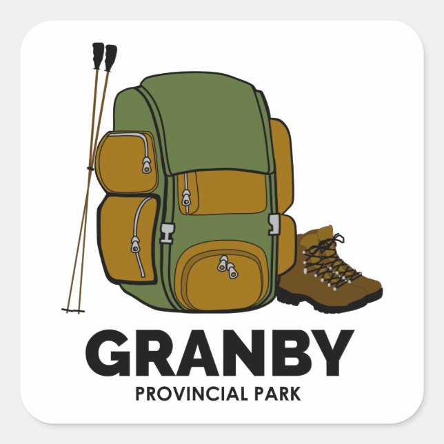 Granby Provincial Park Backpack Quadratischer Aufkleber (Vorderseite)