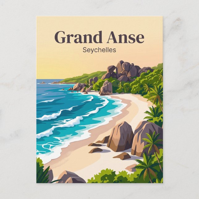 Grand Anse Seychellen Postkarte (Vorderseite)