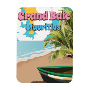Grand Baie Mauritius Vintage Reiseplakat. Magnet