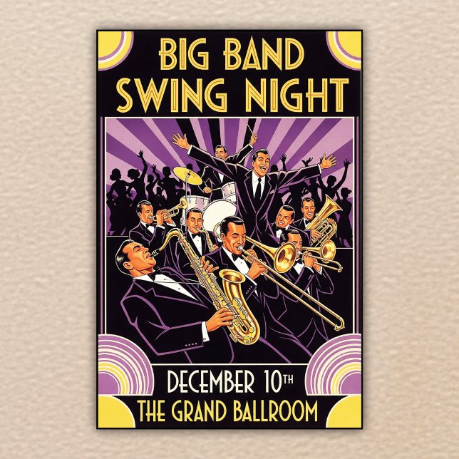 Grand Ballroom Big Band Swing Night Vintage Poster (Von Creator hochgeladen)