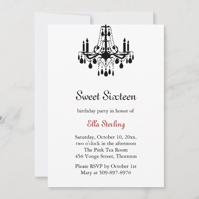 Grand Ballroom Birthday Invitation (weiß) Einladung (Vorderseite)