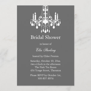 Grand Ballroom Bridal Shower Invitation (grau) Einladung