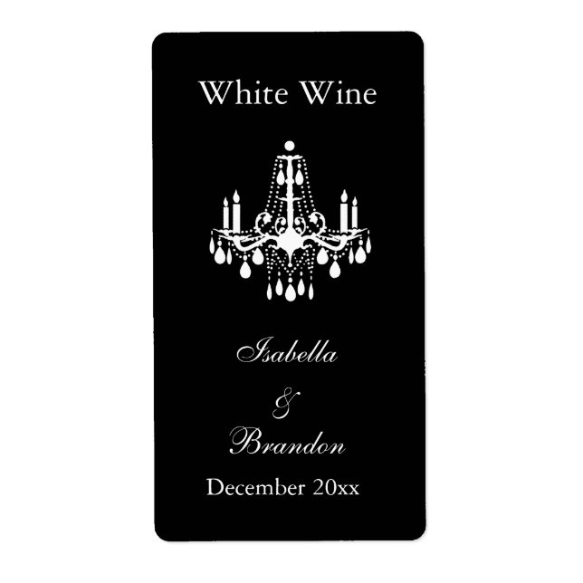Grand Ballroom Wedding Wine Label (schwarz) (Vorne)