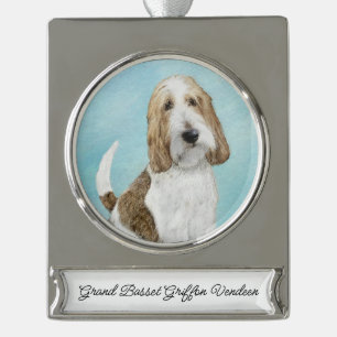 Grand Basset Griffon Vendeen - Original Dog Art Banner-Ornament Silber