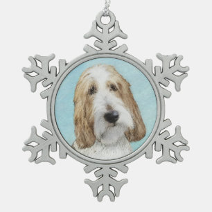 Grand Basset Griffon Vendeen - Original Dog Art Schneeflocken Zinn-Ornament