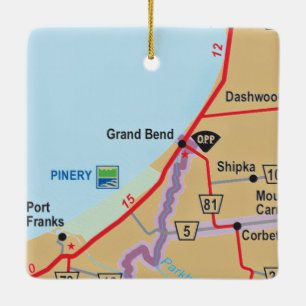 Grand Bend Ontario Karte Keramikornament