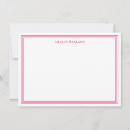Grand Border Bright Pink Note Card Mitteilungskarte