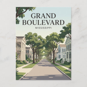 Grand Boulevard Mississippi Postkarte