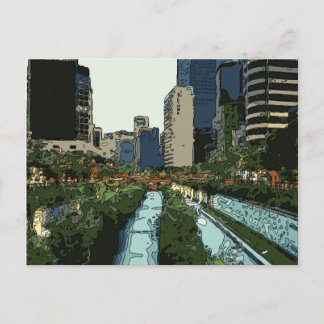 Grand Canal Abend in Hongkong City Postkarte