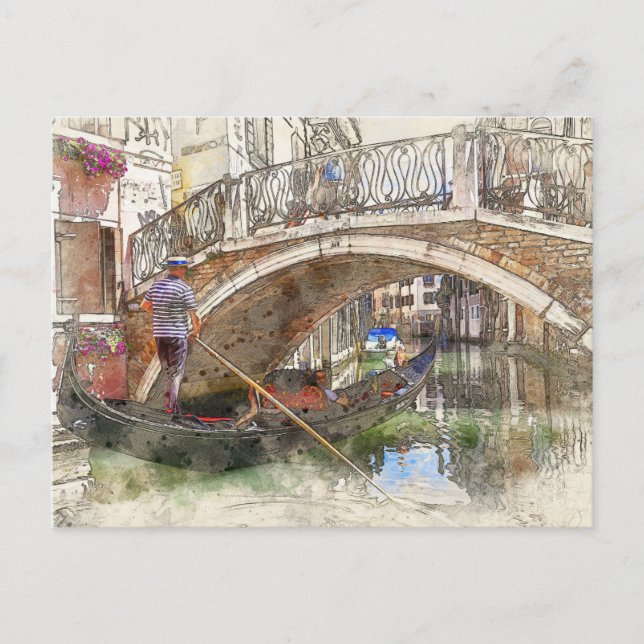 Grand Canal Gondola Rides, Venedig Postkarte (Vorderseite)