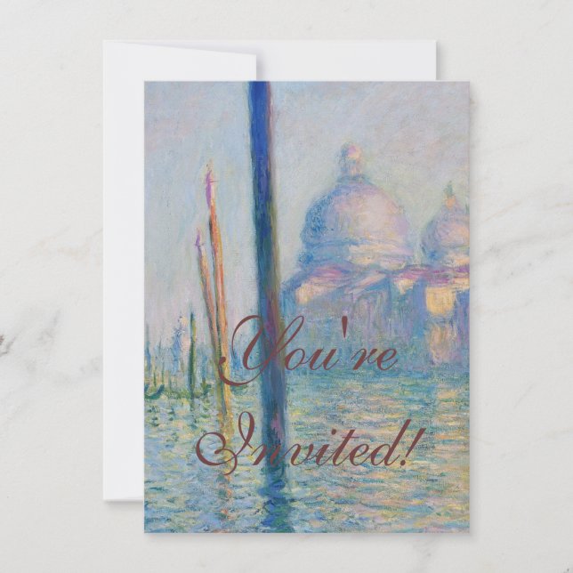 Grand Canal Monet Venice Italien Klassische Malere Einladung (Vorderseite)
