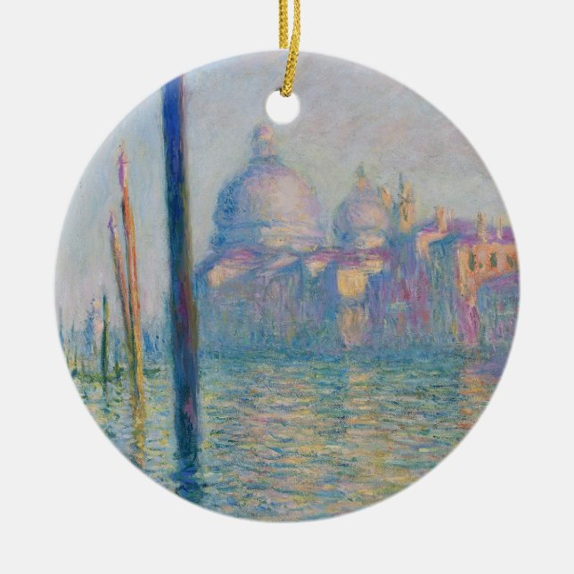 Grand Canal Monet Venice Italien Klassische Malere Keramik Ornament (Vorne)