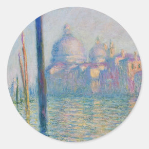 Grand Canal Monet Venice Italien Klassische Malere Runder Aufkleber
