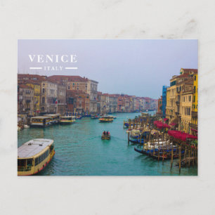 Grand Canal Rialto Blick Vaporetti Gondeln Venedig Feiertagspostkarte