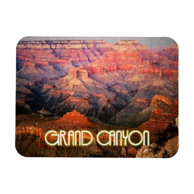 Grand Canyon, Arizona Sonnenuntergang stilisiert Magnet (Horizontal)