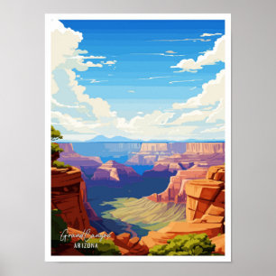 Grand Canyon Arizona Vintage Reiseillustration Poster