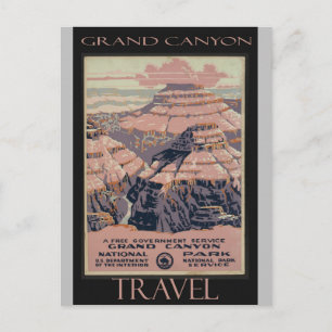 Grand Canyon Arizona Vintage Reiseposter Postkarte