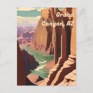 Grand Canyon, AZ Art Deco Vintage Postkarte