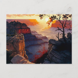 Grand Canyon bei Sunset Digital Painting Postkarte
