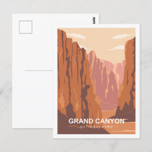 Grand Canyon Berühmte Reiseziel-Illustration Postkarte