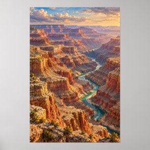 Grand Canyon Colorado River Sonnenuntergang Wandku Poster