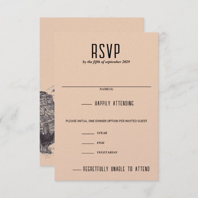 Grand Canyon Couple Food Choices RSVP Karte (Vorne/Hinten)