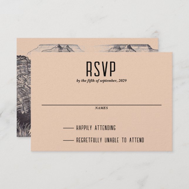 Grand Canyon Couple RSVP Karte (Vorne/Hinten)