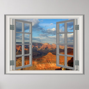 Grand Canyon Fake Imitate Window View USA Poster