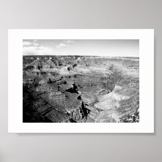 Grand Canyon Horizon Schwarz-Weiß-Fotografie Poster (Vorne)
