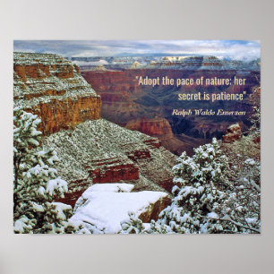 Grand Canyon im Winter mit Emerson Quote Poster