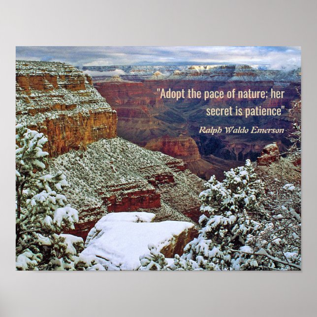 Grand Canyon im Winter mit Emerson Quote Poster (Vorne)