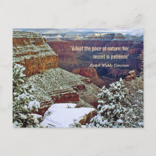 Grand Canyon im Winter mit Emerson Quote Postkarte