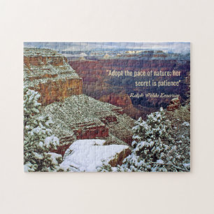 Grand Canyon im Winter mit Emerson Quote Puzzle