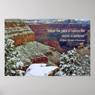 Grand Canyon im Winter mit Emerson-Zitat Poster