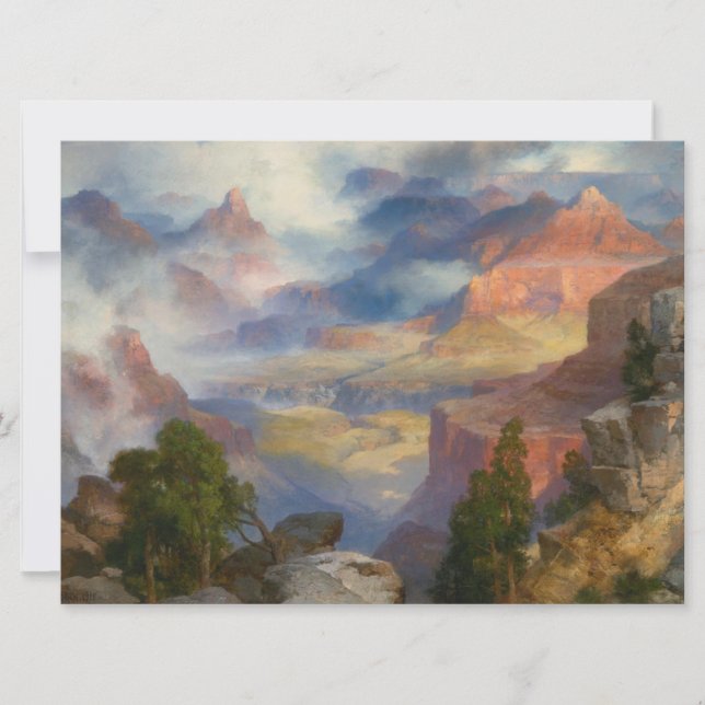 Grand Canyon in Mist (von Thomas Moran) Karte (Vorderseite)