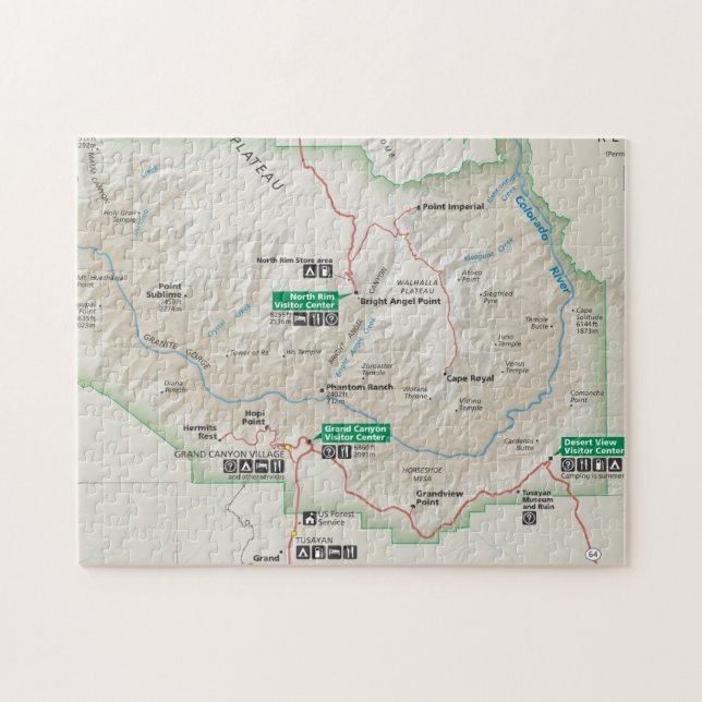 Grand Canyon Kartenpuzzle Puzzle (Horizontal)