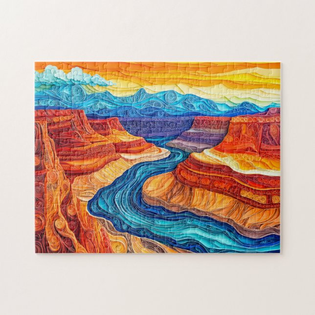 Grand-Canyon-Landschaft im Quilling-Stil Puzzle (Horizontal)
