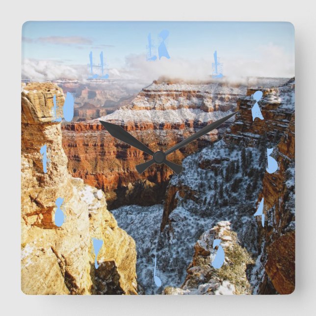 Grand Canyon National Park, Arizona, USA Quadratische Wanduhr (Vorderseite)