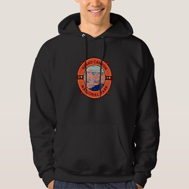 Grand Canyon National Park Retro Compass Emblem Hoodie (Vorderseite)