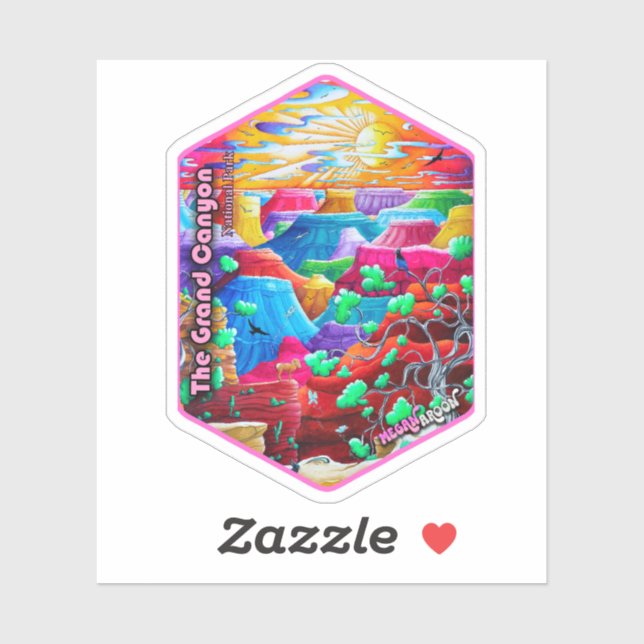 Grand Canyon National Park Travel Art Sticker (Blatt)