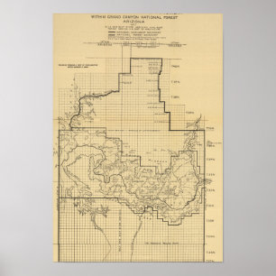 Grand Canyon National ParkPanoramic Map Poster