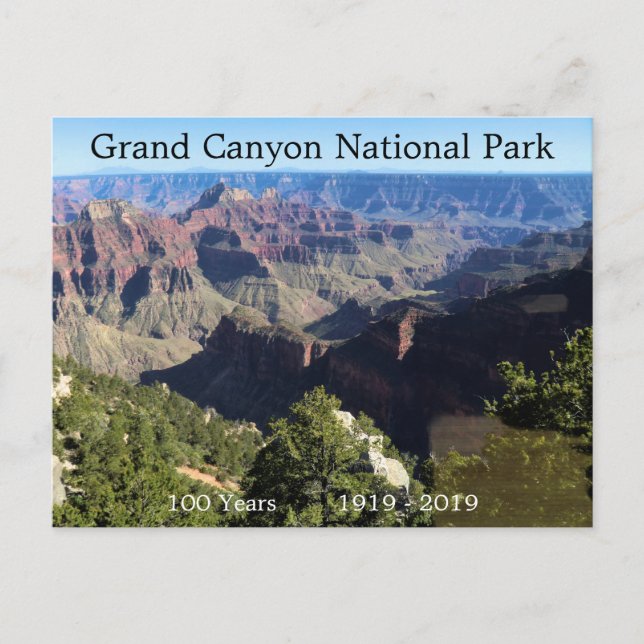 Grand Canyon Nationalpark 100 Jahre Postkarte (Vorderseite)