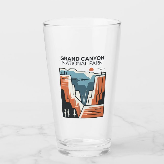 Grand Canyon Nationalpark Abstrakt Illustration Glas (Vorderseite)