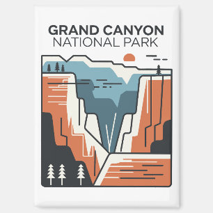 Grand Canyon Nationalpark Abstrakt Illustration Magnet