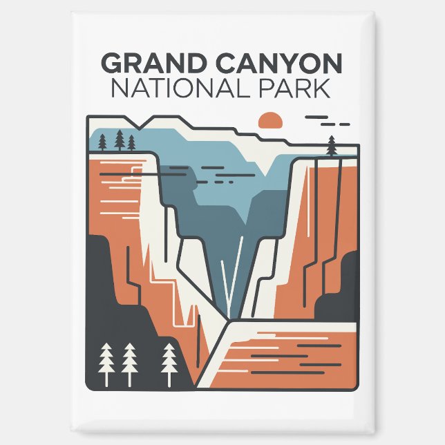 Grand Canyon Nationalpark Abstrakt Illustration Magnet (Vorderseite)