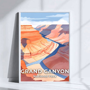 Grand Canyon Nationalpark Aquarell Reise Poster
