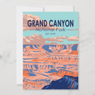 Grand Canyon Nationalpark Arizona Vintag Feiertagskarte