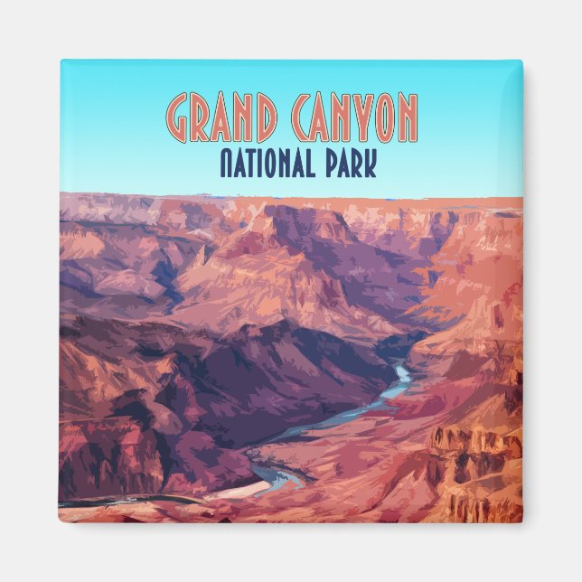 Grand Canyon Nationalpark Arizona Vintag Magnet (Vorne)