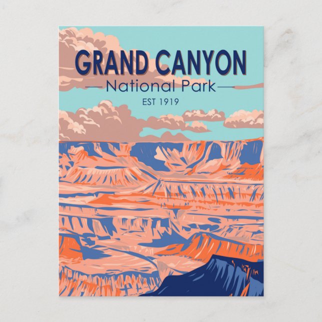 Grand Canyon Nationalpark Arizona Vintag Postkarte (Vorderseite)